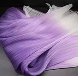 6Meters Purple Gradient Glossy Pleated Organza Fabric Crinkle Texture Material for Sewing