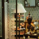 1:6 Scale Miniature French Vintage Folding Screen Dollhouse Room Divider with Lace & Fabric Panels Handmade Doll Furniture