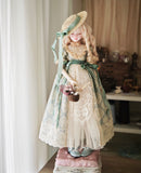 Craftuneed Victorian Style Lace Doll Dress Set for BJD Includes Dress, Petticoat and Hat Fits 1/6 OB24 1/4 1/3 SD Dolls Handmade Luxury