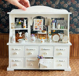 Miniature Dollhouse Kitchen Display Cabinet 1/6 1/12 Scale Vintage Style Handmade
