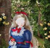 Handmade 1:6 Scale Fairytale Romantic Doll Dress, Custom Made Miniature Gown with Hair Bow