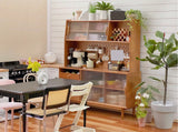 Handmade 1:6 Scale Dollhouse Sideboard Cabinet Miniature Kitchen Hutch with Pegboard Hooks