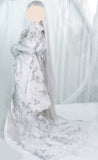 Handmade Doll Silver Floral Kimono Miniature Japanese Style Wedding Outfit 1/4 1/3 Scale