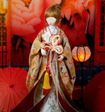 Handmade Doll Kimono Miniature Japanese Style Traditional Outfit with Obi 1/4 1/3 Scale
