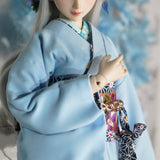 Handmade Doll Kimono Outfit with Obi Japanese Style Doll Clothing For 1/6, 1/4, 1/3