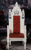 Craftuneed 1:6 Scale miniature dollhouse Gothic Royal Throne Chair Resin Doll furniture Black Gold White Red Handmade