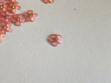 Bundle 61pcs Mini Acrylic Flower Embellishments Watermelon Pink 5-Petal Blossoms with Rhinestone Center for Crafts, Nail Art, DIY Projects