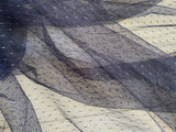 Craftuneed Bundle 4 Meters Navy soft dot Mesh tulle fabric Lightweight Mesh Net for Sewing