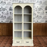 1:6 Scale Dollhouse Arched Wooden Cabinet with Drawers Miniature Cottage Dollhouse Display Shelf Furniture For Dolls Handmade