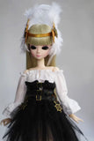 Craftuneed Victorian Style Doll Dress With Feather Headpiece Handmade Fantasy Gothic Costume for 1/6, 1/4, 1/3 Scale Dolls