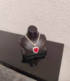 Set of 3 Miniature Doll Jewellery 1:6 Scale Red Rhinestone Necklaces Earrings Handmade