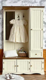 Handmade 1:6 scale Dollhouse Wardrobe Cabinet Miniature Wooden Mirror Closet Storage