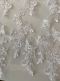 Job lot 10pcs white lace applique sew on bridal embroidered floral tulle lace motif patch