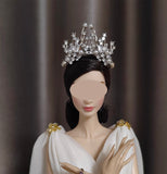 Handmade 1:6 Scale Doll Rhinestone Necklace, Earrings & Crown Miniature Jewellery Set
