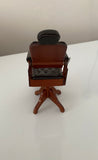 Craftuneed Handcrafted 1:12 scale miniature Retro Barber hair salon chair armchair dollhouse furniture for doll