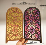 Miniature Folding Screen DIY Kit – 1/12, 1/8, 1/6 Scale Dollhouse Stained Glass Effect Room Divider (Unfinished)