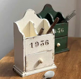 1:6 Scale Dollhouse Cutlery Holder Handmade Miniature Vintage Wooden Utensil Box Kitchen