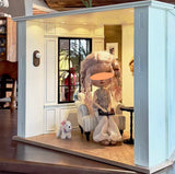 Handmade 1:6 Scale Hexagon Dollhouse Room Wooden Miniature Display Scene