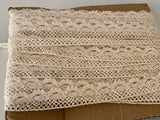 Craftuneed Bundle 13Meters ivory cotton crochet lace trim sewing dress lace trimming 1.6cm width