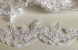 Craftuneed Bundle 17.7 Meters white floral lace trim sew on bridal embroidered tulle dress lace trimming for Sewing DIY