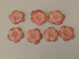 Craftuneed Bundle 7pcs peach pink beaded floral motif sew on beads floral applique patch