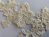 Champagne Cream Ivory lace applique Bundle 7pcs sew on embroidered floral motif patch
