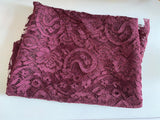 Craftuneed wine colour embroidered floral lace fabric sheet approx. 1 meter