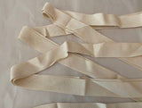 Craftuneed 6 Meters ivory Plain Cotton Linen Blend fabric ribbon blank sewing Label ribbon 3cm wide