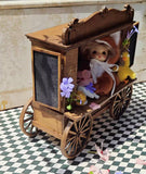 Miniature Coffee Shop Stand DIY Kit – 1:6 Scale Dollhouse Market Cart (Not Assembled)