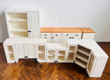 Handmade Dollhouse Kitchen Cabinet Set 1:12 Scale Miniature Wooden Corner Kitchen Units