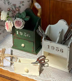 1:6 Scale Dollhouse Cutlery Holder Handmade Miniature Vintage Wooden Utensil Box Kitchen