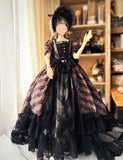Handmade Gothic Doll Dress Set Miniature Victorian Evening Gown 1/6 1/4 1/3 Scale