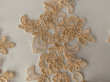 Craftuneed Job lot 6pcs champagne sew on lace applique floral tulle lace motif patch