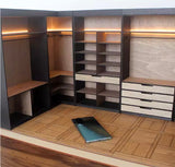 1:6 Scale Miniature Dollhouse Wardrobe Closet DIY Kit | Pre-Coloured Wood Panels Flat Pack Unassembled