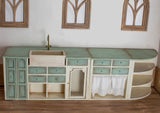 Miniature Kitchen Island DIY Kit – 1/12 & 1/6 Scale Dollhouse Furniture Cabinet (Not Assembled)