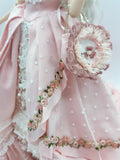 Handmade Victorian Style Doll Outfit 1/6 1/4 1/3 Scale Miniature Dress, Hat, Necklace & Handbag