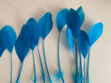 20pcs Lagoon Blue Goose Feathers For Millinery Hat Making Costume DIY Supplies