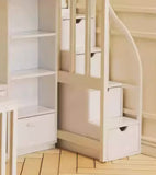 Handmade Dollhouse High-Low Loft Bunk Bed Miniature Wooden Bedroom Furniture in 1:12 Scale