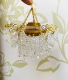 Handmade Miniature Faux Crystal Chandelier Light 1:6 Scale Dollhouse Hanging Ceiling Lamp