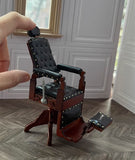 Craftuneed Handcrafted 1:12 scale miniature Retro Barber hair salon chair armchair dollhouse furniture for doll