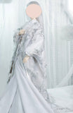 Handmade Doll Silver Floral Kimono Miniature Japanese Style Wedding Outfit 1/4 1/3 Scale
