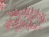 Craftuneed Job lot 5 mirror pairs baby pink floral lace applique sew on flower lace motif