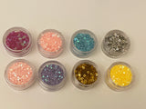 Craftuneed Bundle 8packs Nails face art glitter stars hearts eyes sequins Festival eyeshadow makeup art craft making