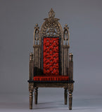 Craftuneed 1:6 Scale miniature dollhouse Gothic Royal Throne Chair Resin Doll furniture Black Gold White Red Handmade