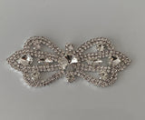 Craftuneed Silver Bridal Wedding Rhinestones applique butterfly embellishments diamante motif