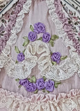 1:6 Scale Victorian Doll Dress Handmade Floral Historical Gown Lace Rococo Style Outfit