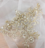 Silver Rhinestone Applique Crystal Motif Embellishment for Sewing Craft