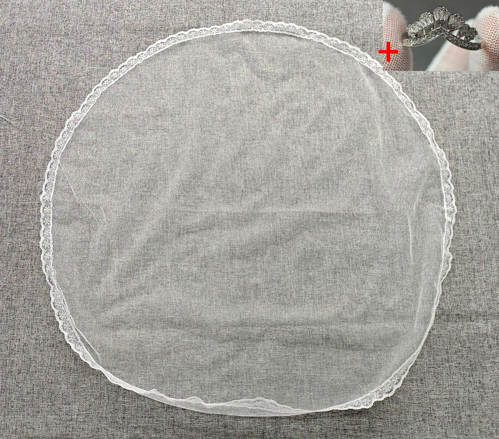 1:6 Scale Miniature Wedding Veil and Crown Set Handmade Doll Bridal Accessories