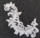 5 Pairs White Bridal Lace Applique Embroidery Floral Motif For Wedding Dress DIY