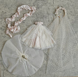Handmade Doll Wedding Dress Miniature Bridal Princess Gown with Veil 1/6 1/4 1/3 Scale
